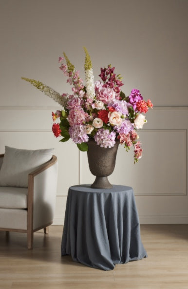 Peony Foxtail Garden Mix in Vintage Urn