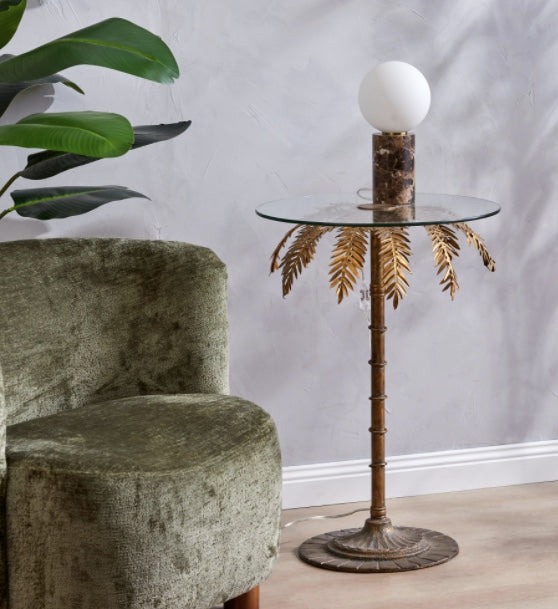 Marble and Glass Table Lamp