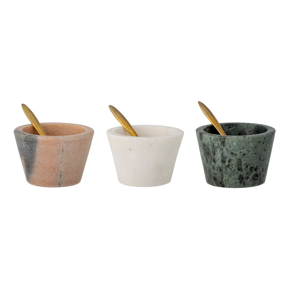 Marble Salt Jars - Set of 3