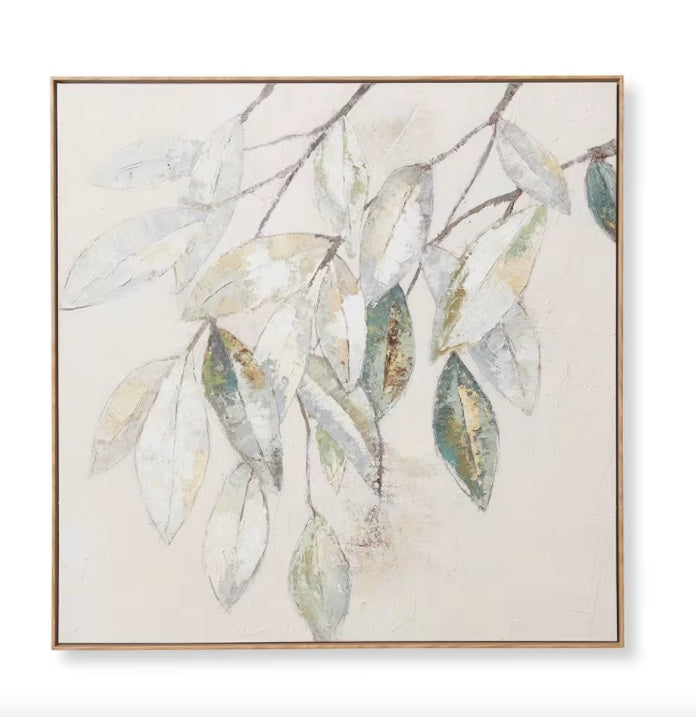 Hand Painted Leaf Wall Art