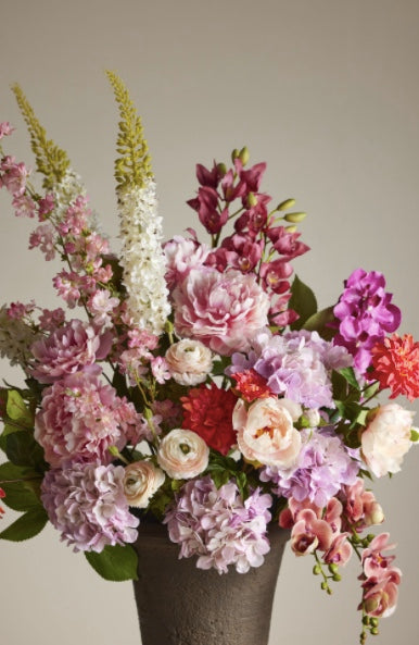 Peony Foxtail Garden Mix in Vintage Urn