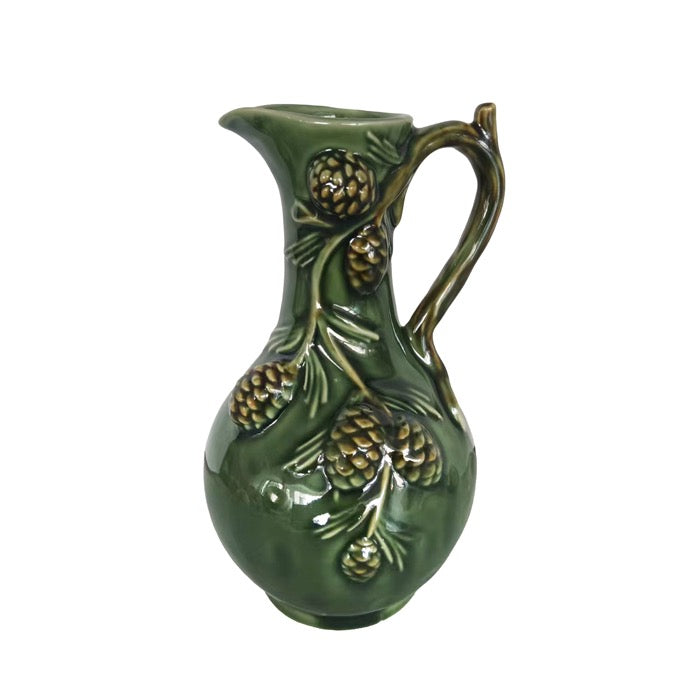Ceramic Embossed Dark Green Jugs