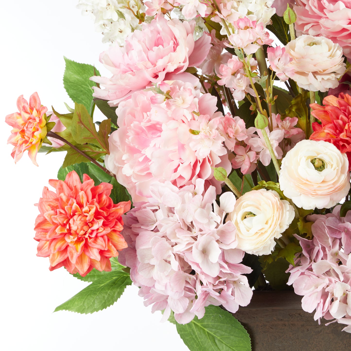 Peony Foxtail Garden Mix in Vintage Urn
