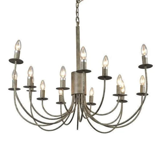 Taupe Iron 16 Light Chandelier