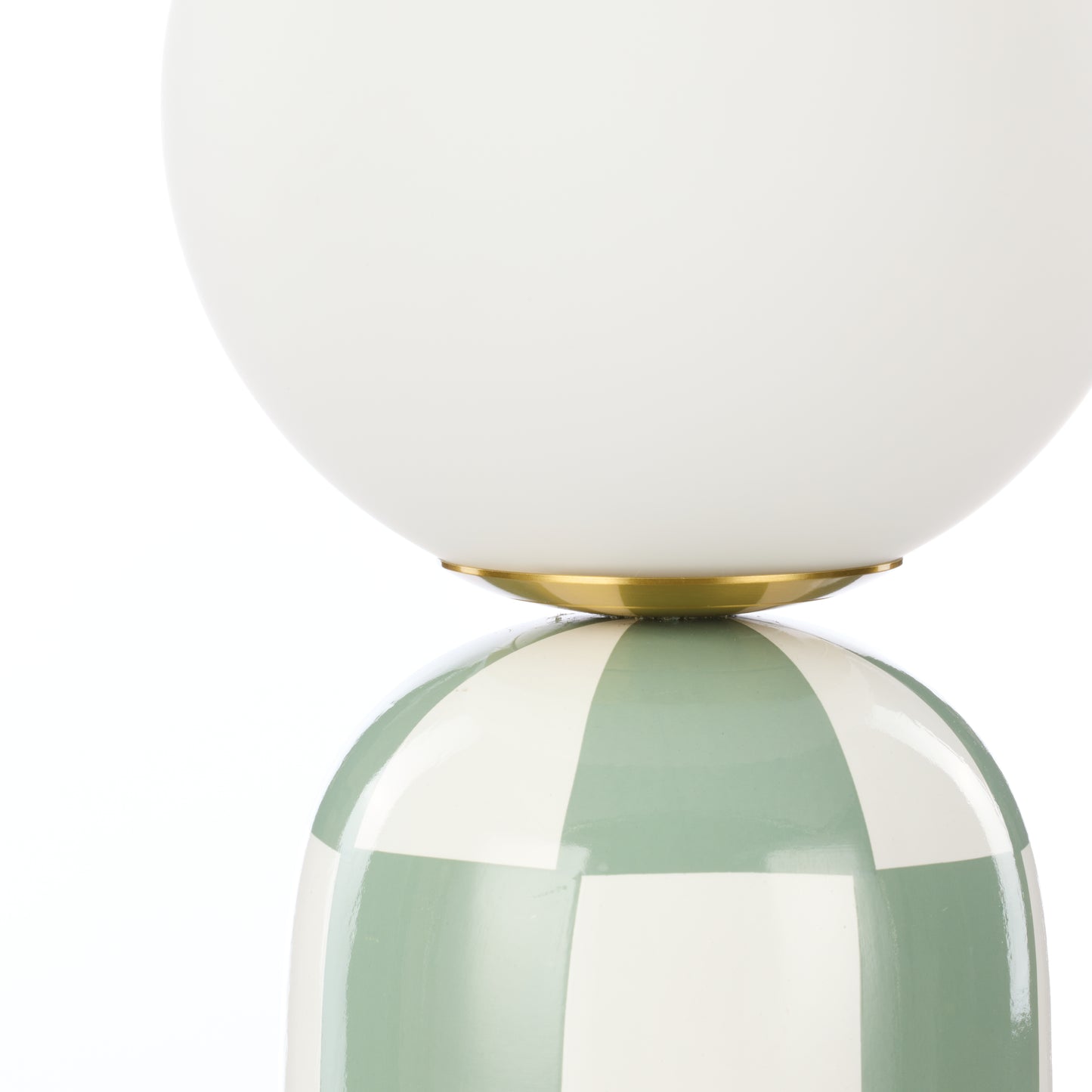 Green and White Table lamp.