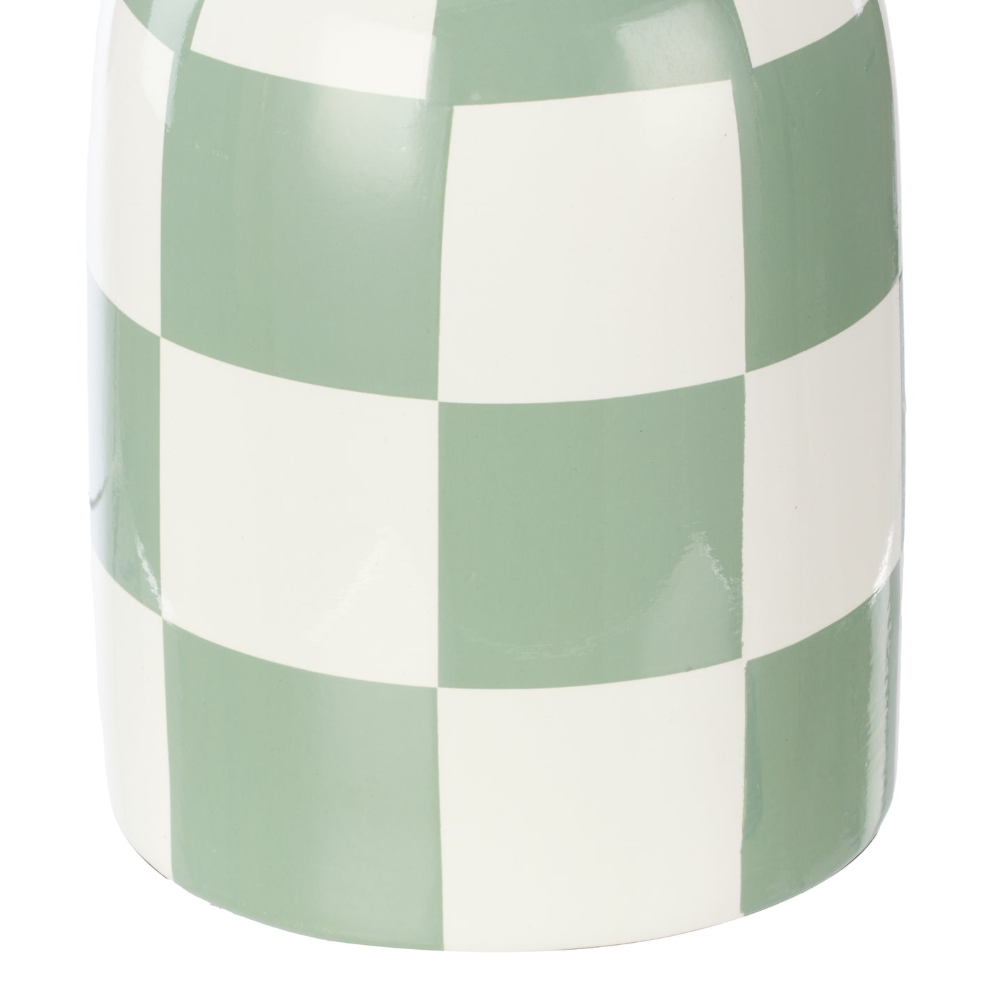 Green and White Table lamp.