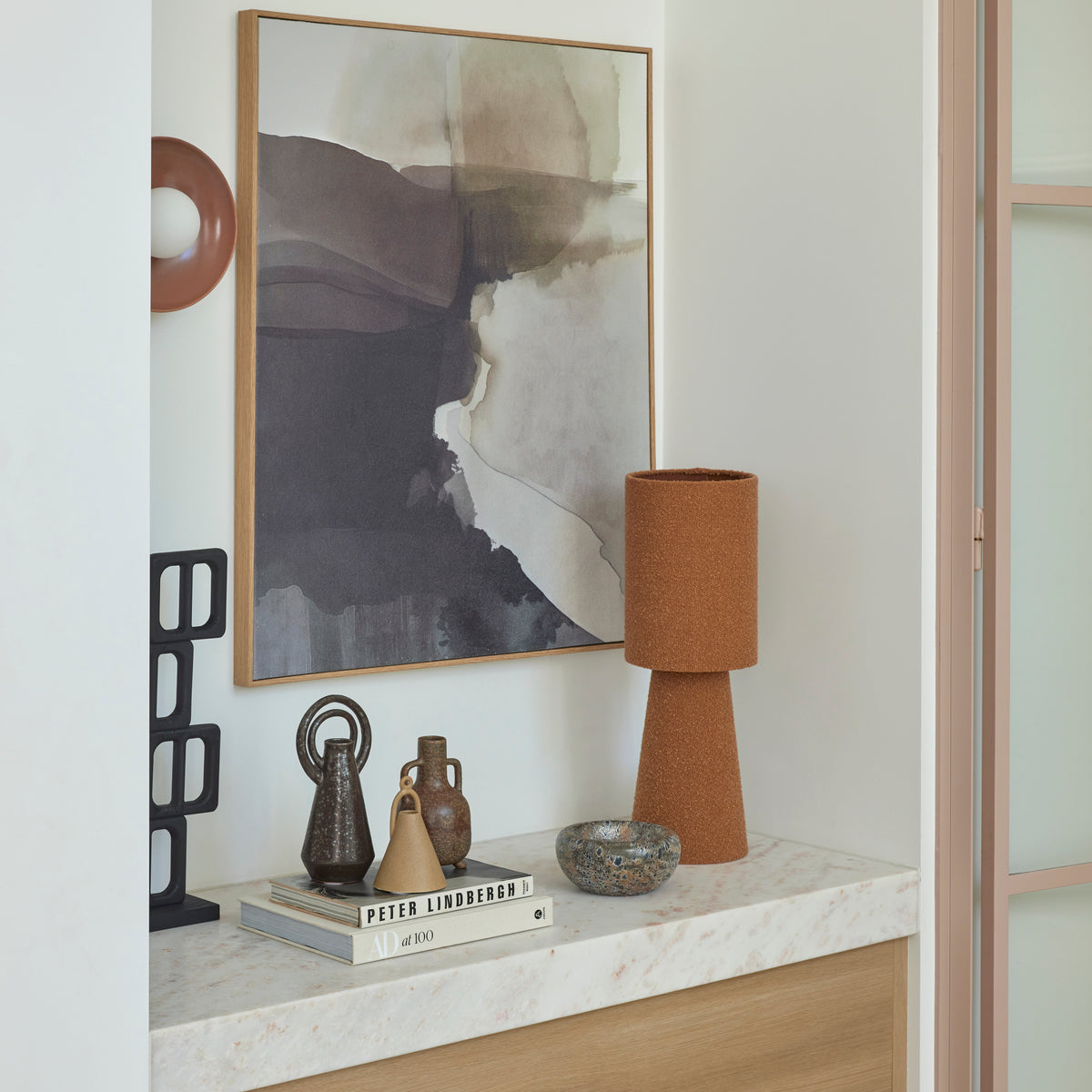Rust Boucle Table Lamp