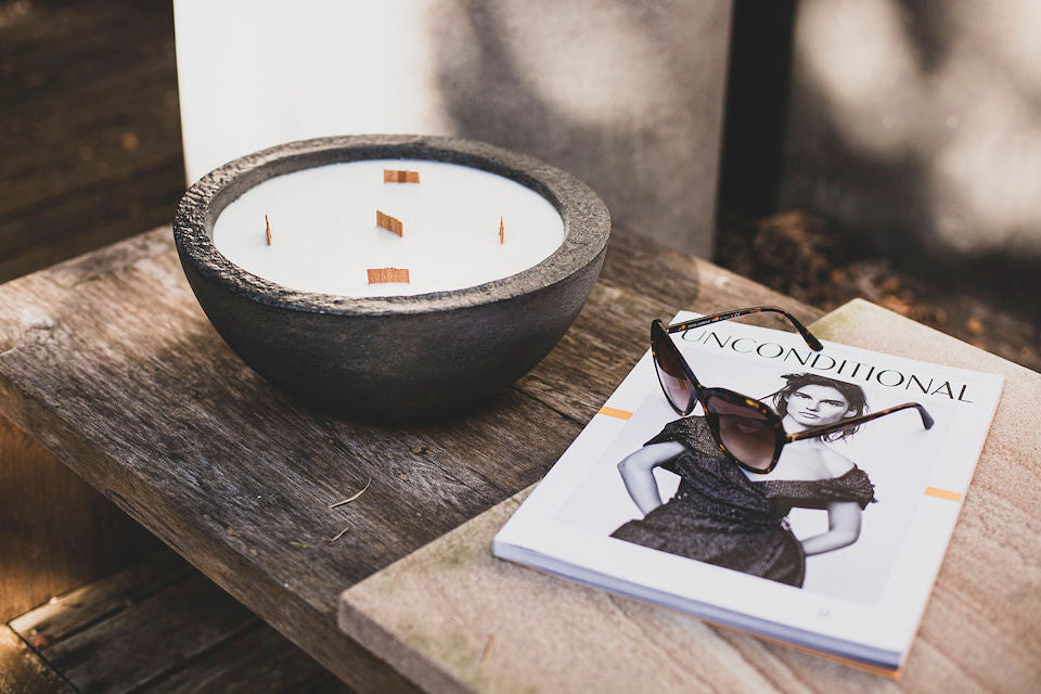 Extra Large Concrete Candle Solid Charcoal Anthracite