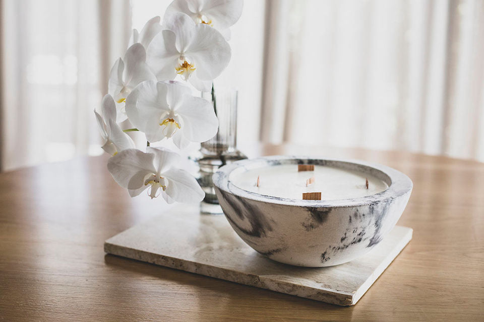 Amour Marbled Blush Extra Large Concrete Candle