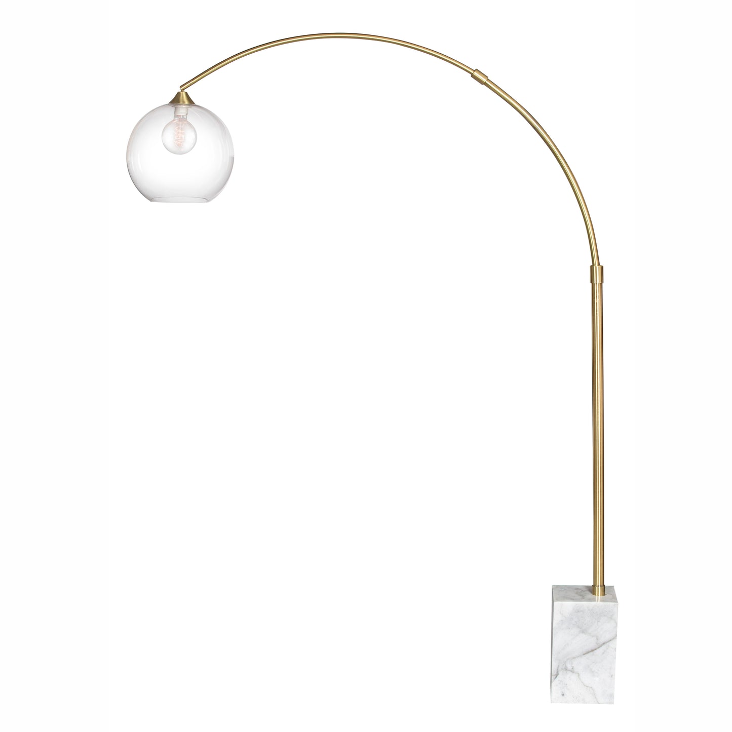 Brass and White Floor Lamp