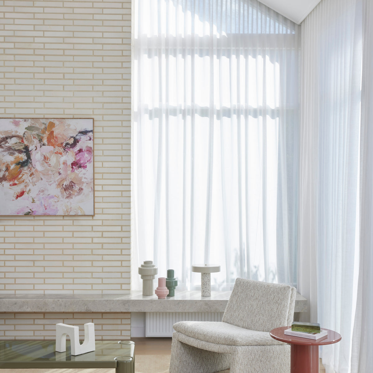 Terrazzo Table Lamp Multi-Coloured & White