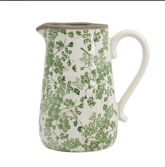 Floral Green Pitcher