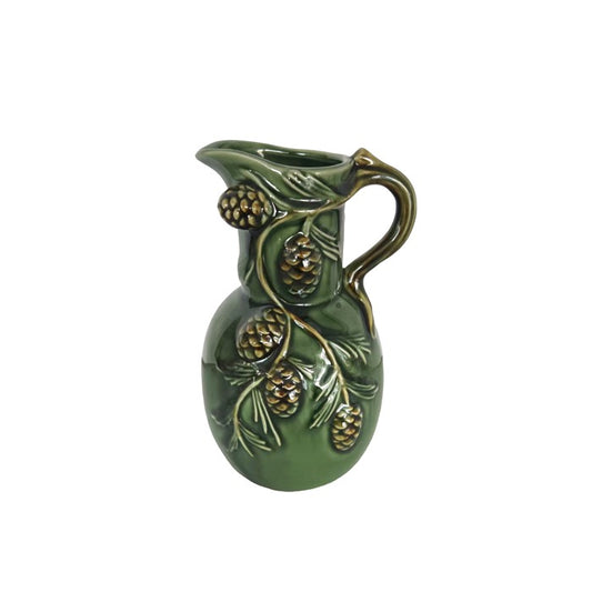 Ceramic Embossed Dark Green Jugs