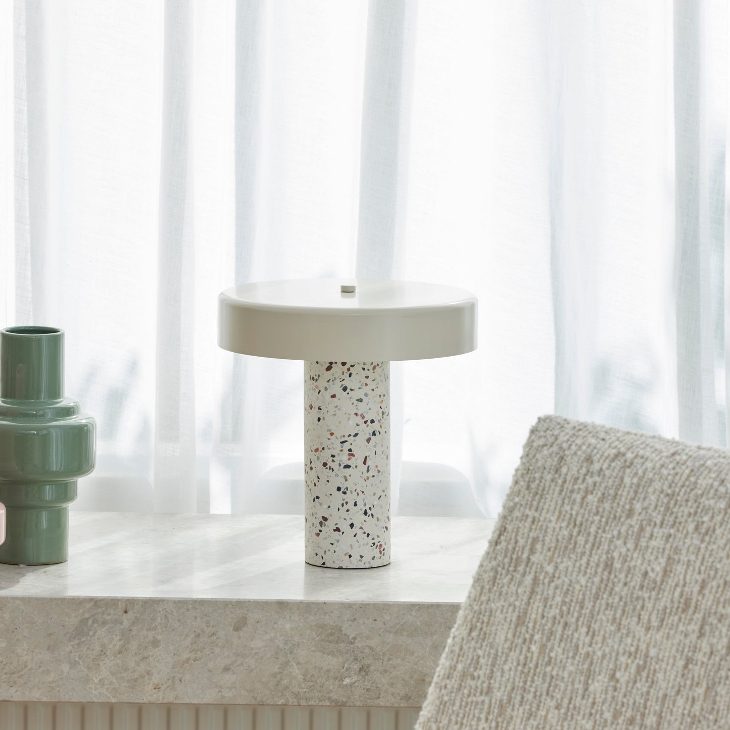 Terrazzo Table Lamp Multi-Coloured & White