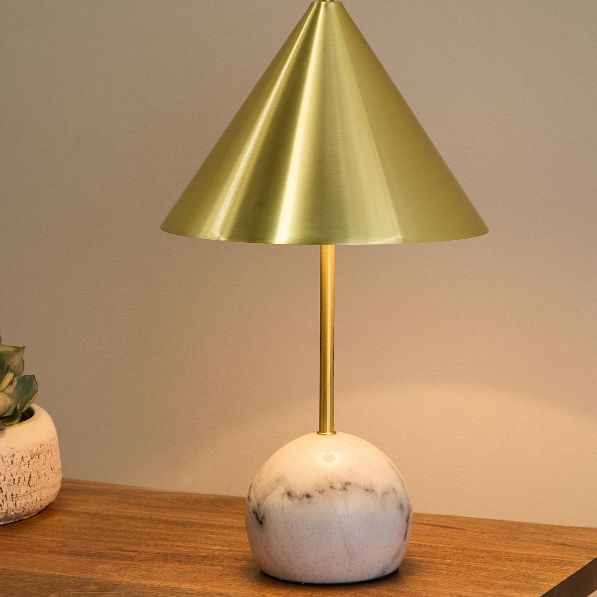 Brass Conical Table Lamp