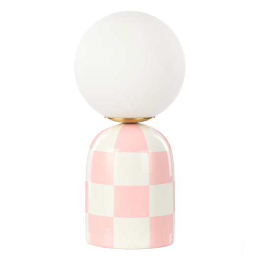 Pink and White Table lamp.
