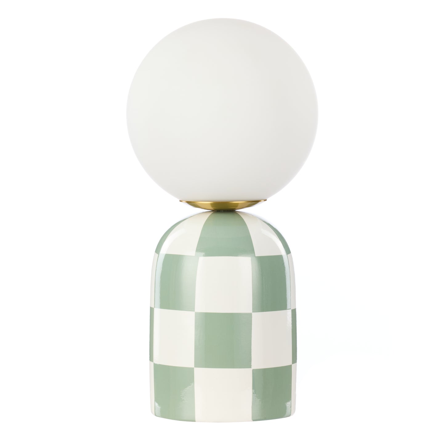 Green and White Table lamp.