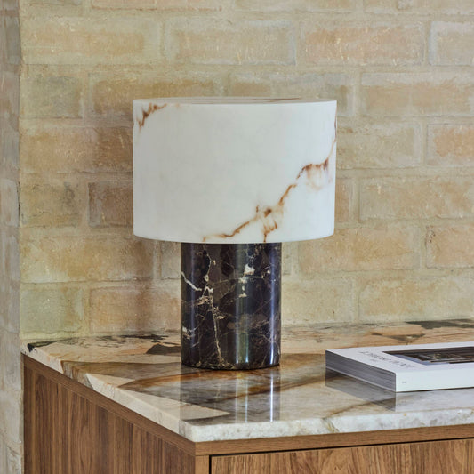 Table Lamp Brown & White