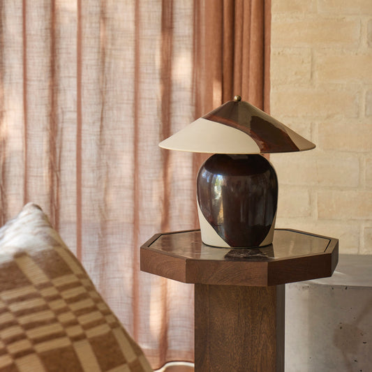 Lia Table Lamp Brown & Natural