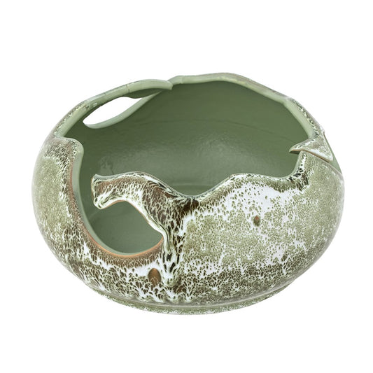 Leo Deco Bowl, Green, Stoneware