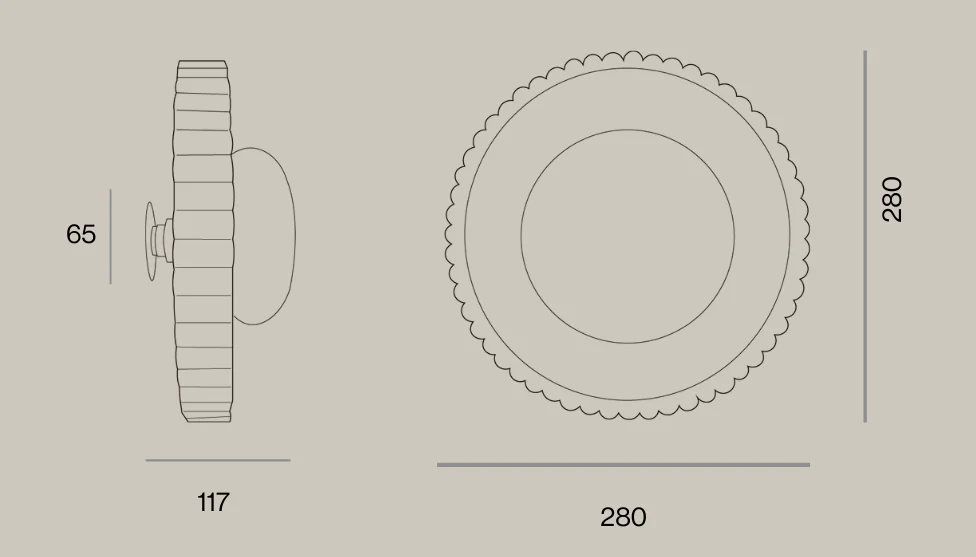 Furrow Disc Sconce with Globe