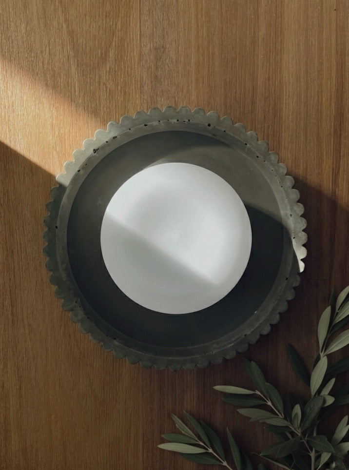 Furrow Disc Sconce with Globe