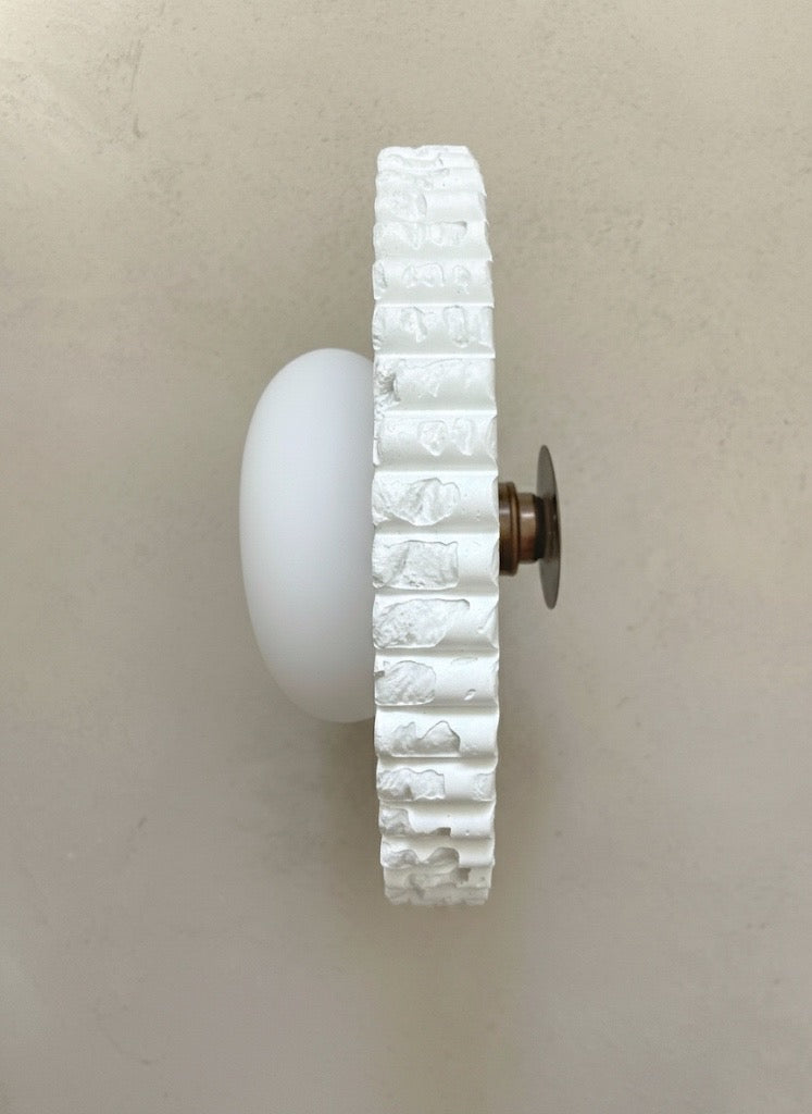 Furrow Disc Sconce with Globe