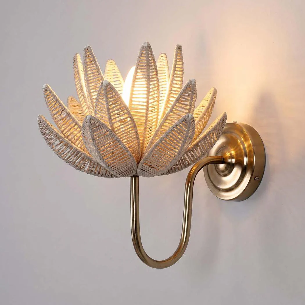 Jute Flower Wall Sconce