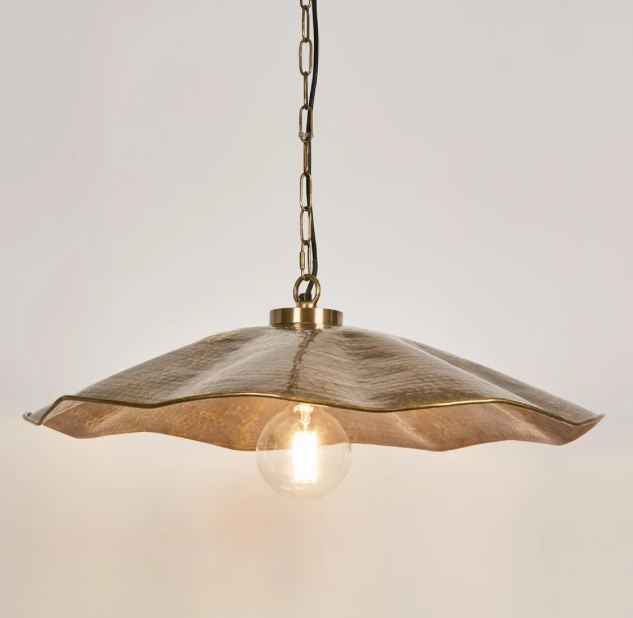 Brass hammered ceiling pendant light - Lurepa Interiors