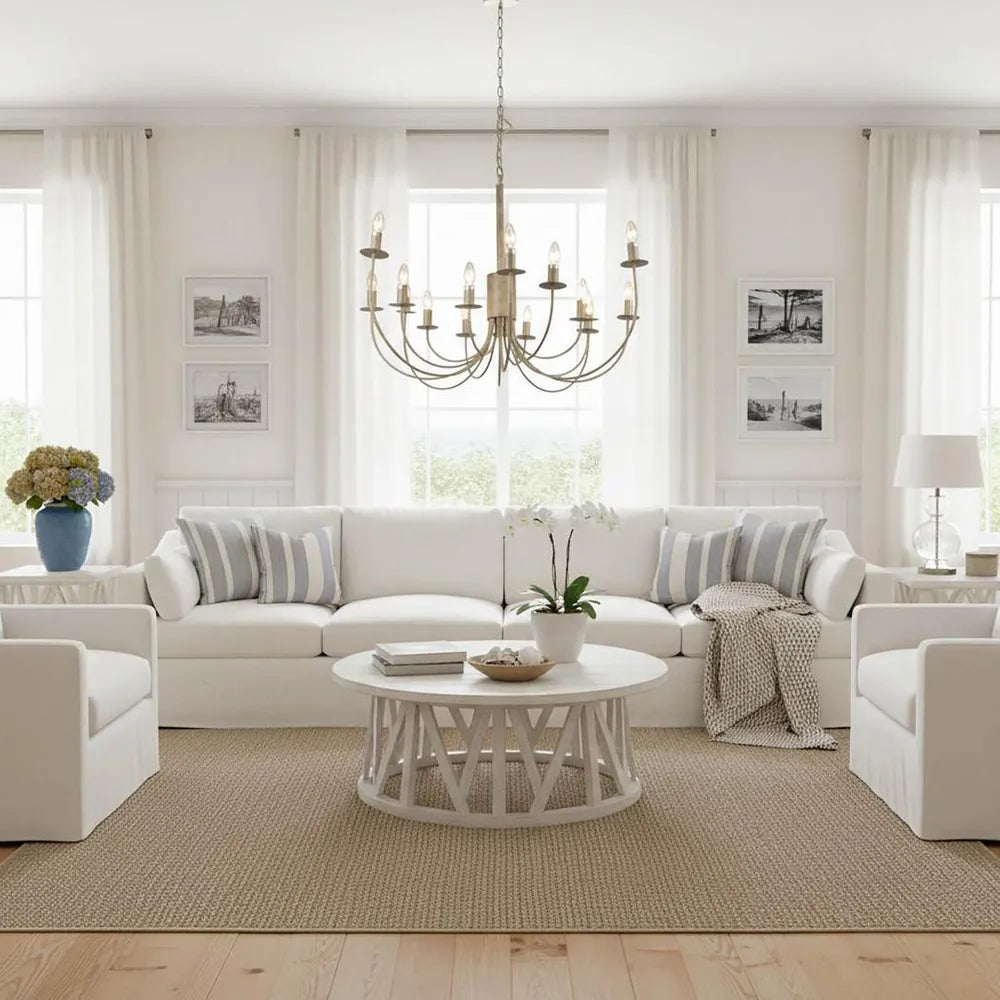 Taupe iron 16 light chandelier - Lurepa Interiors