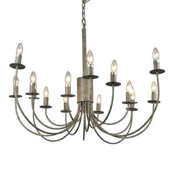 Taupe iron 16 light chandelier, detail - Lurepa Interiors