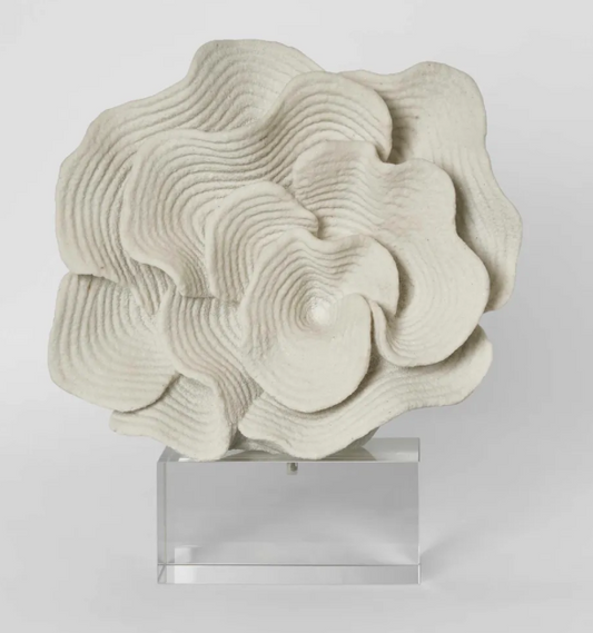 White coral sculpture on crystal base - Lurepa Interiors