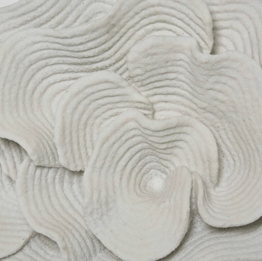 White coral sculpture on crystal base, side view - Lurepa Interiors