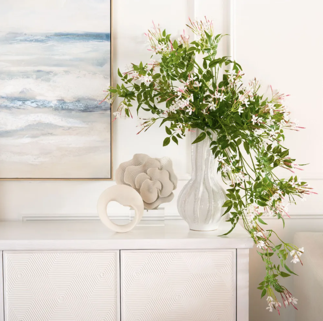 White coral sculpture on crystal base, close up - Lurepa Interiors