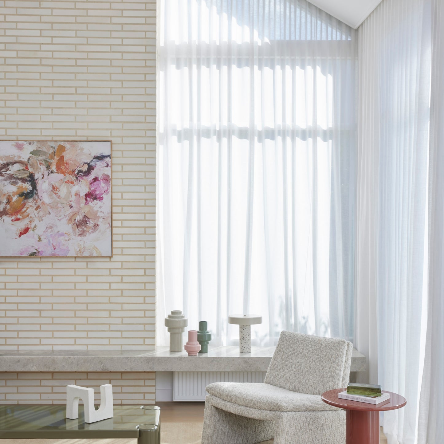 Terrazzo Table Lamp Multi-Coloured & White